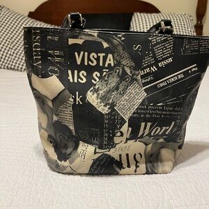 Stylish Black and Cream Women's Bag